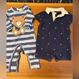 Set of designer onesies, 3-6 months Miles the Label and Hux